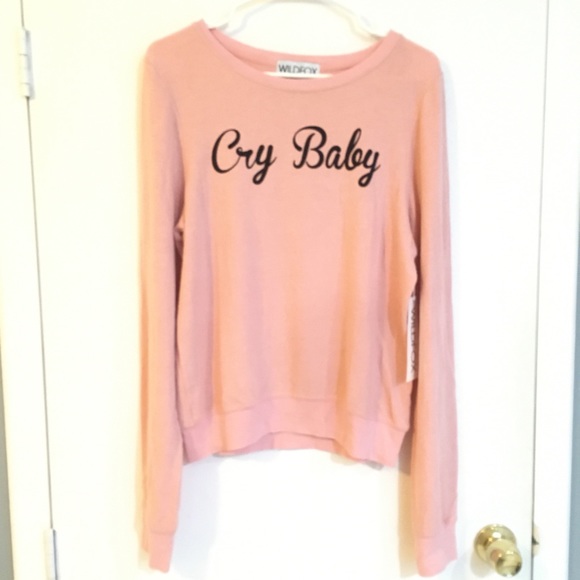 NEW V RARE Wildfox S Cry Baby pink top long sleeve - Picture 2 of 8
